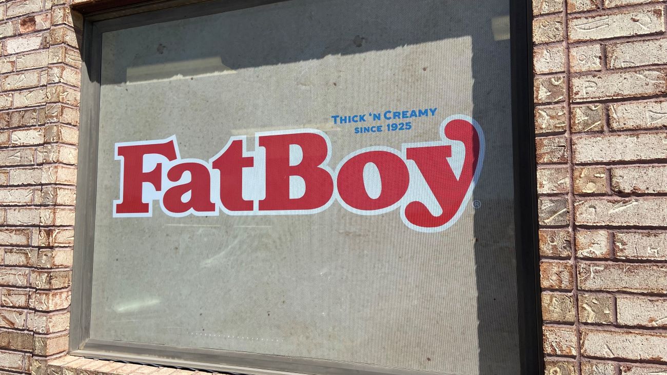 A photo of the FatBoy logo at the Casper's Ice Cream plant in Richmond, Utah.