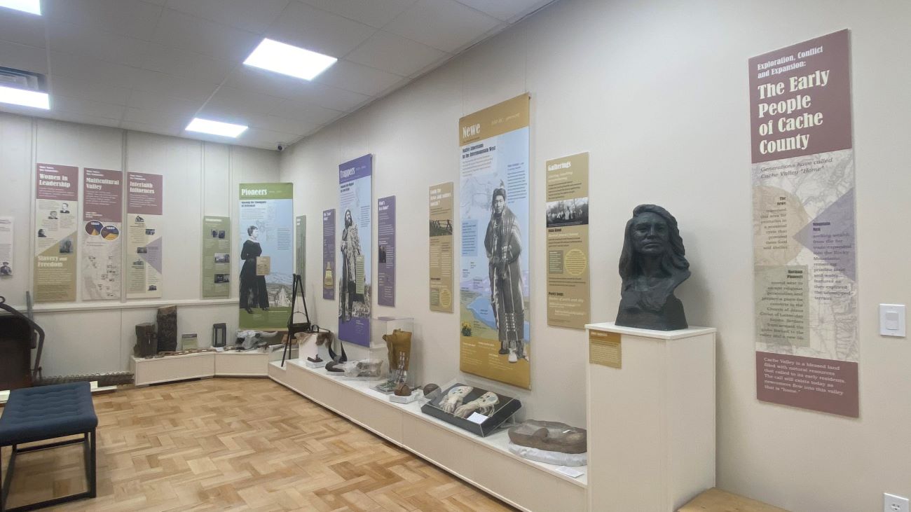 Interior of the Cache Valley DUP museum in Logan, Utah.