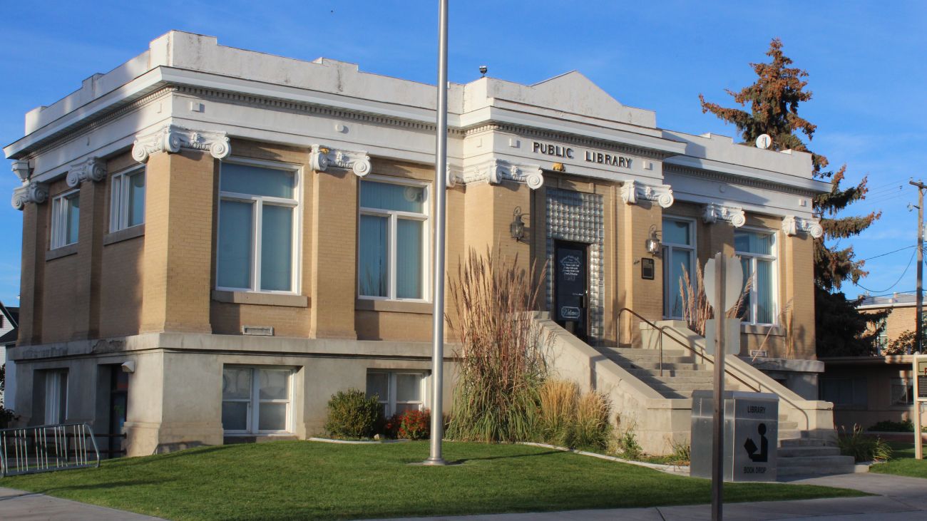 The historic Garland Public Library in Utah.
