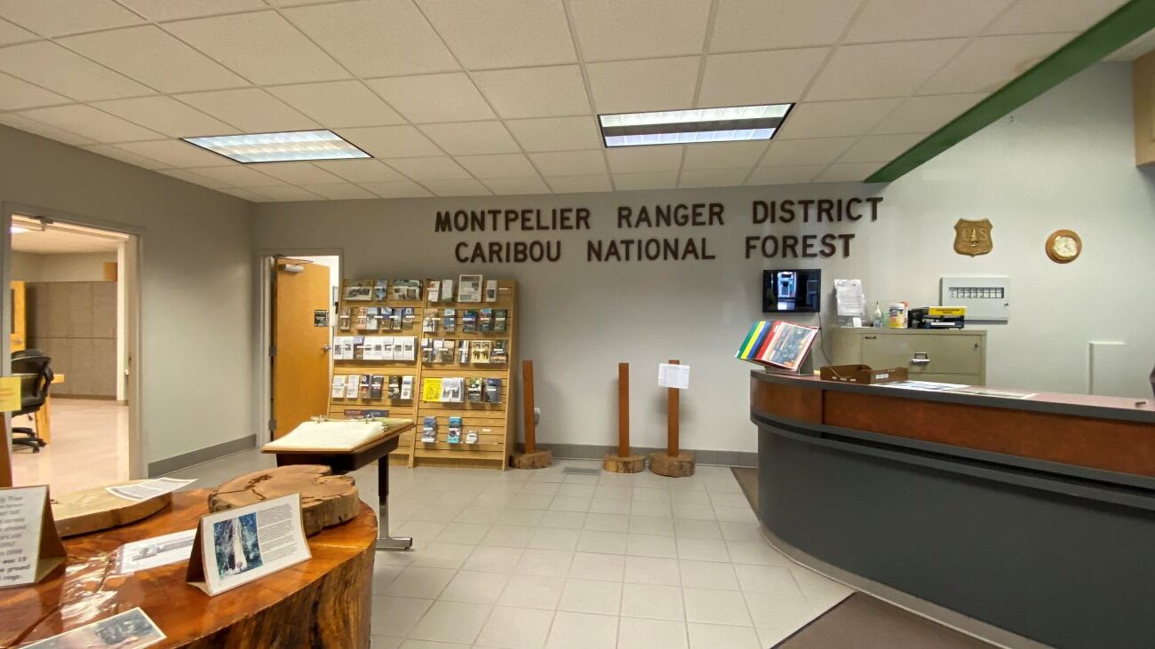 The interior of the Montpelier Ranger District inside the National Oregon/California Center.