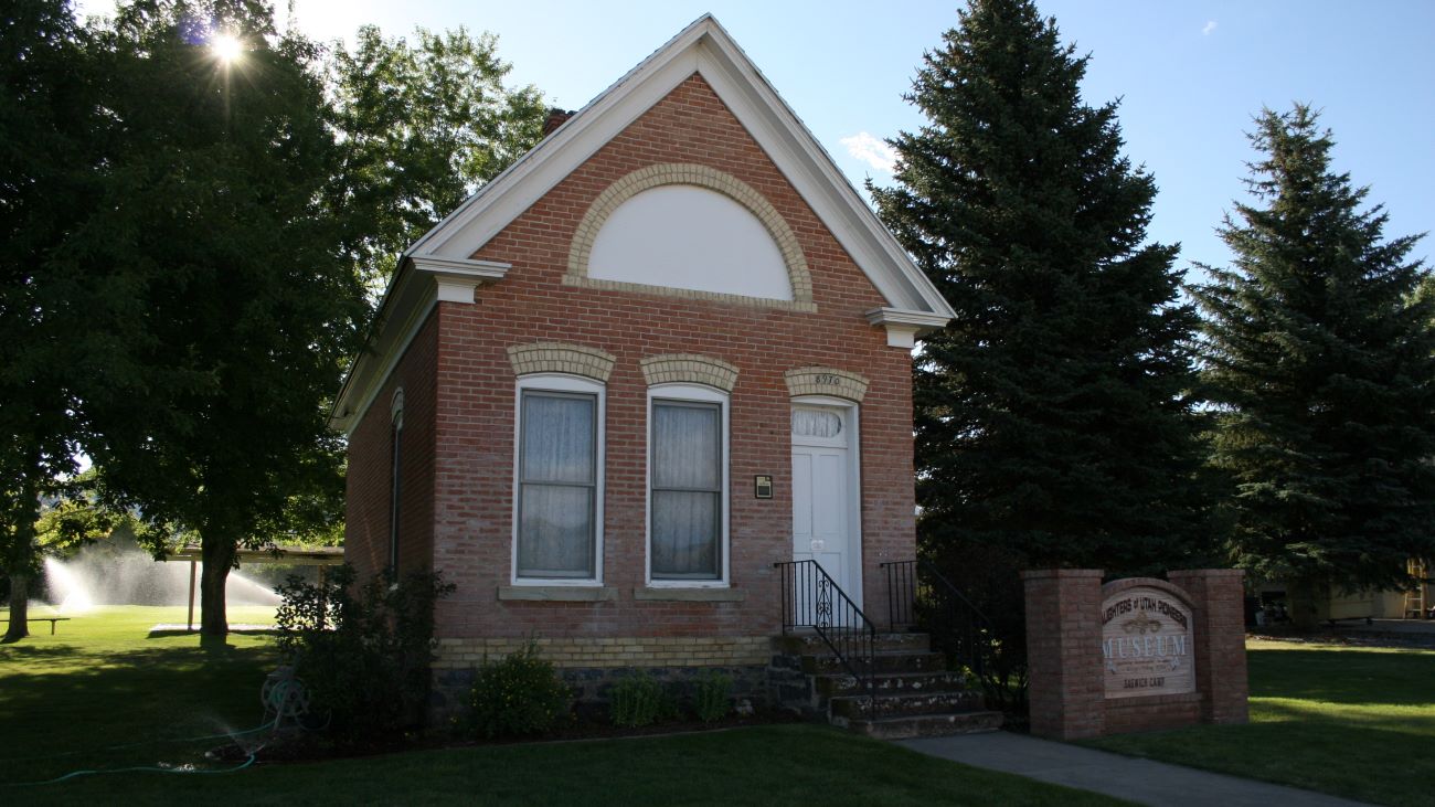 Front of the Daughters of Utah Pioneers Museum in Paradise, Utah.