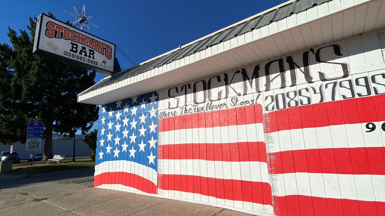 The front of Stockman's Bar in Soda Springs, Idaho.